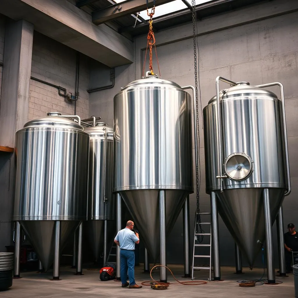 Brewery tanks install