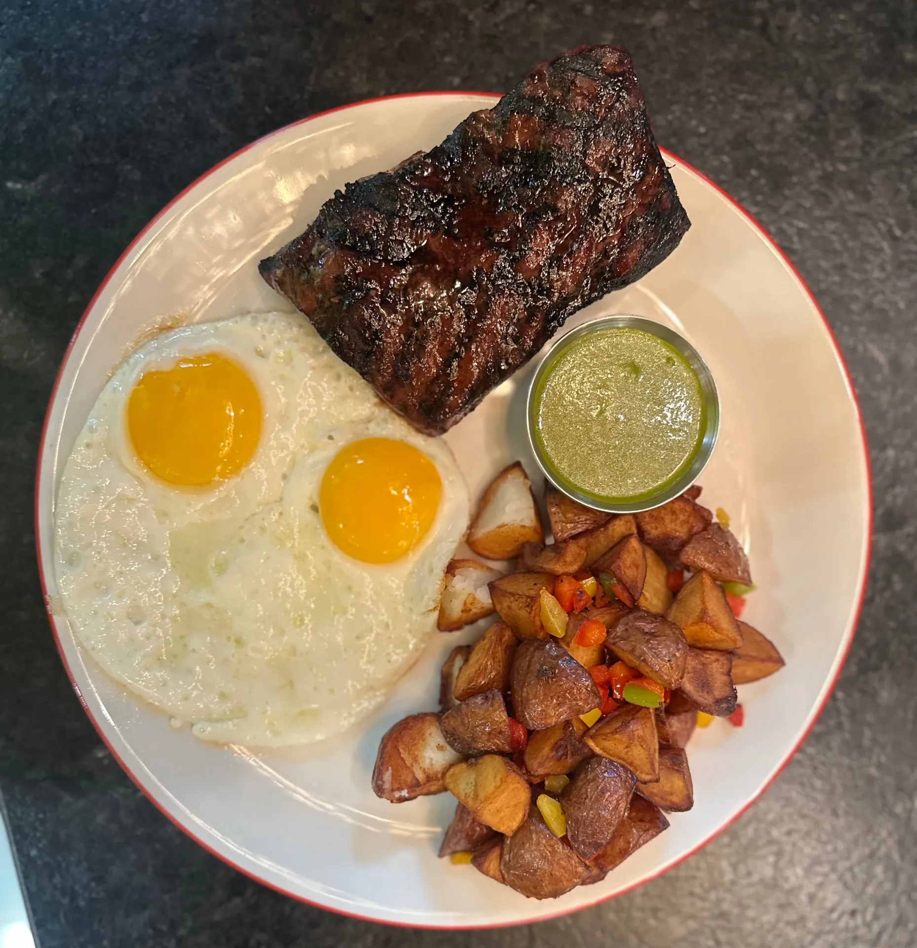 Eatery: steak and eggs from the brunch menu